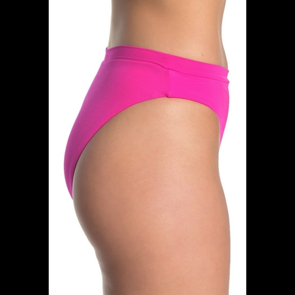 NWT $54‎ BECCA High Waist French Cut Bikini Bottoms in Neon Pink [SZ Large ] - Picture 4 of 11